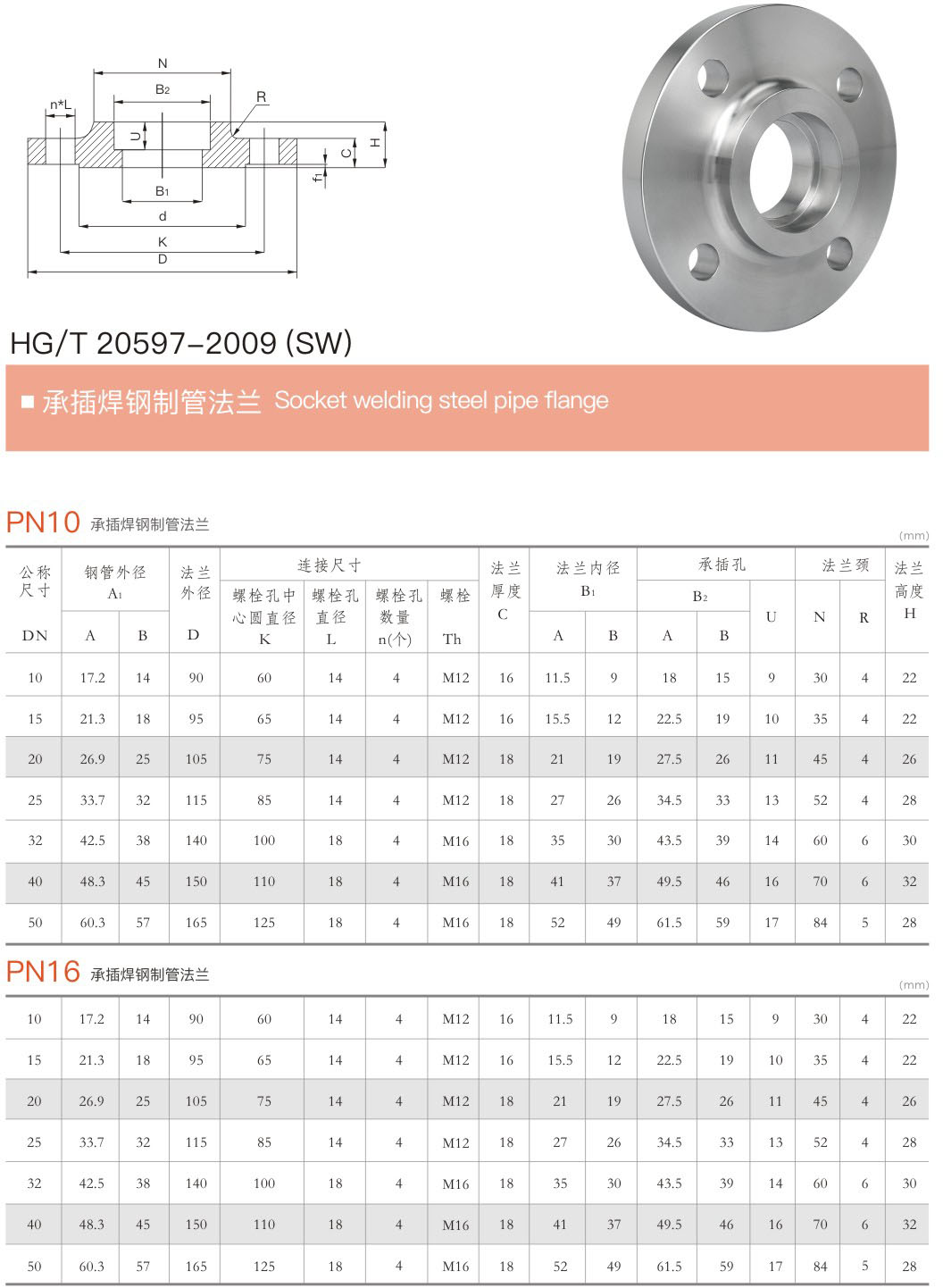 Socket welding steel pipe flange