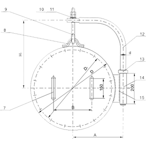 Plate flange manholes with davitto vertical cover