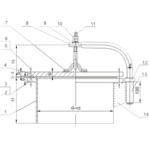Plate flange manholes with davitto horizontal cover