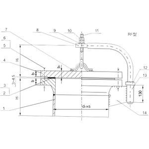 Welding neck flange manholes with davetto horizontal cover